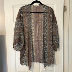 American Eagle Outfitters Floral Kimono in Pink and Blue